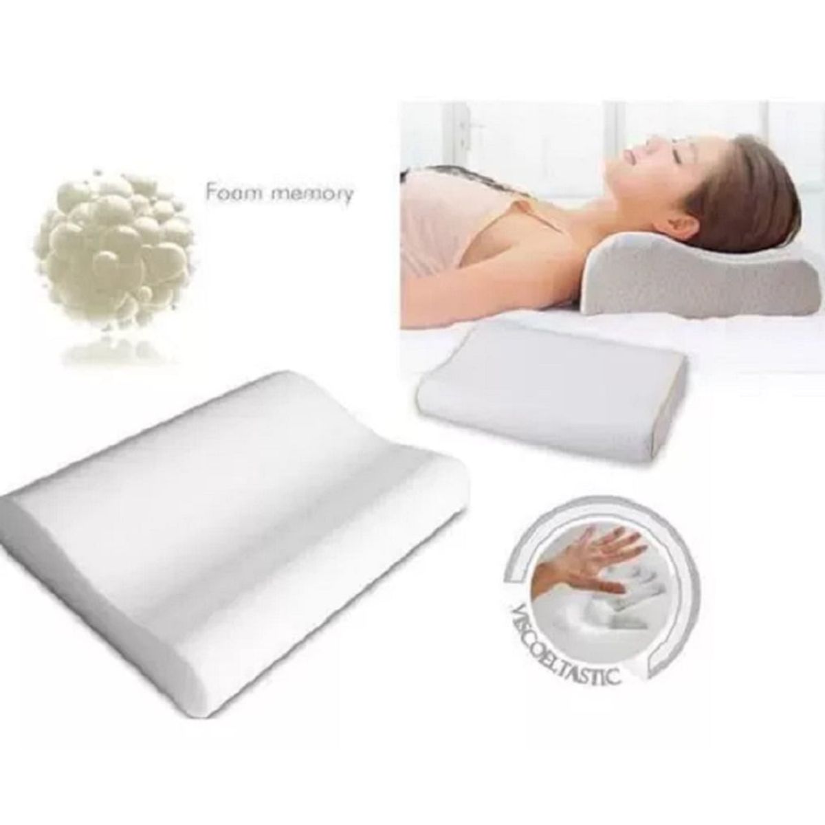 GENERICO - Almohada Viscoelastica Memory Pillow Funda Con Cierre.