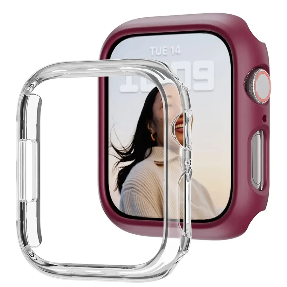 GENERICO - Case a prueba de golpes Transparente para Apple Watch 41mm