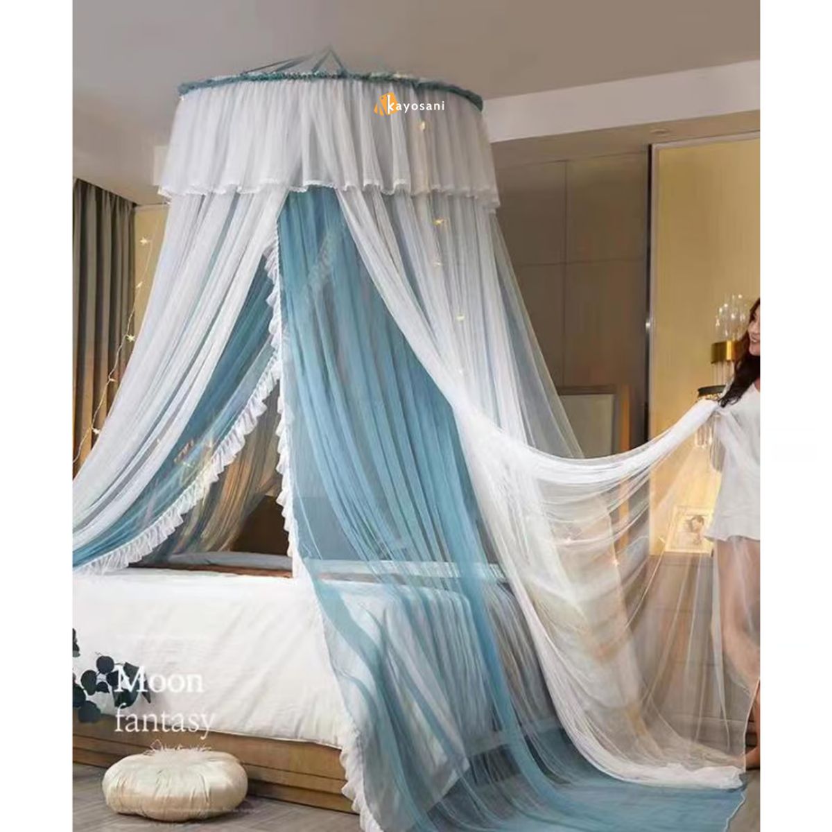 CASATEX - MOSQUITERO PRINCESS Para Cama QUEEN Turquesa