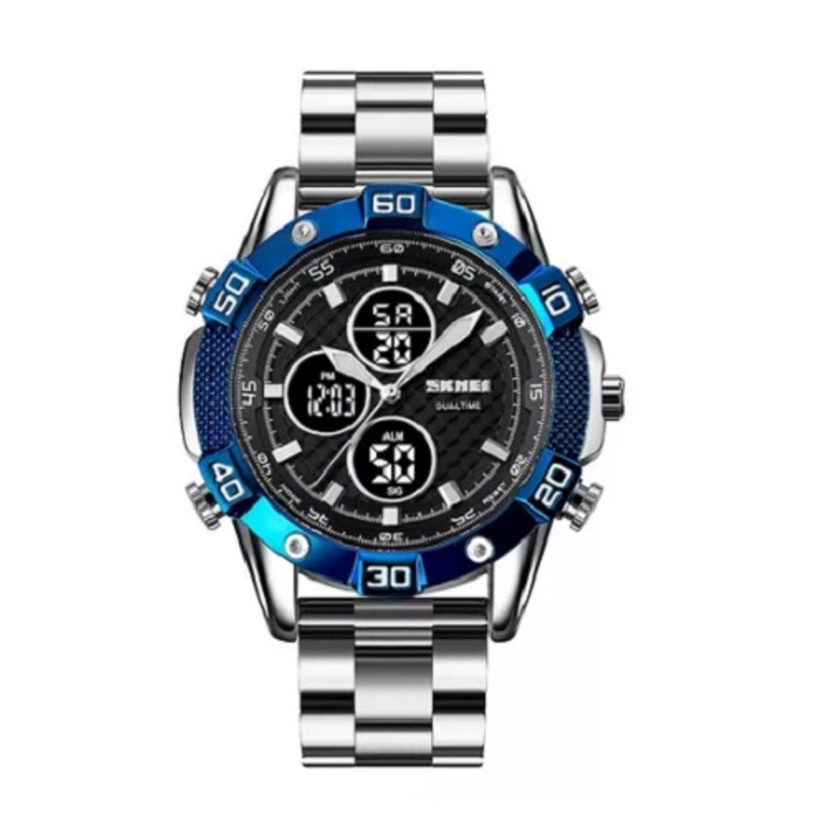 SKMEI - Reloj Hombre Skmei 1838 Acero Alarma Cronometro Elegante