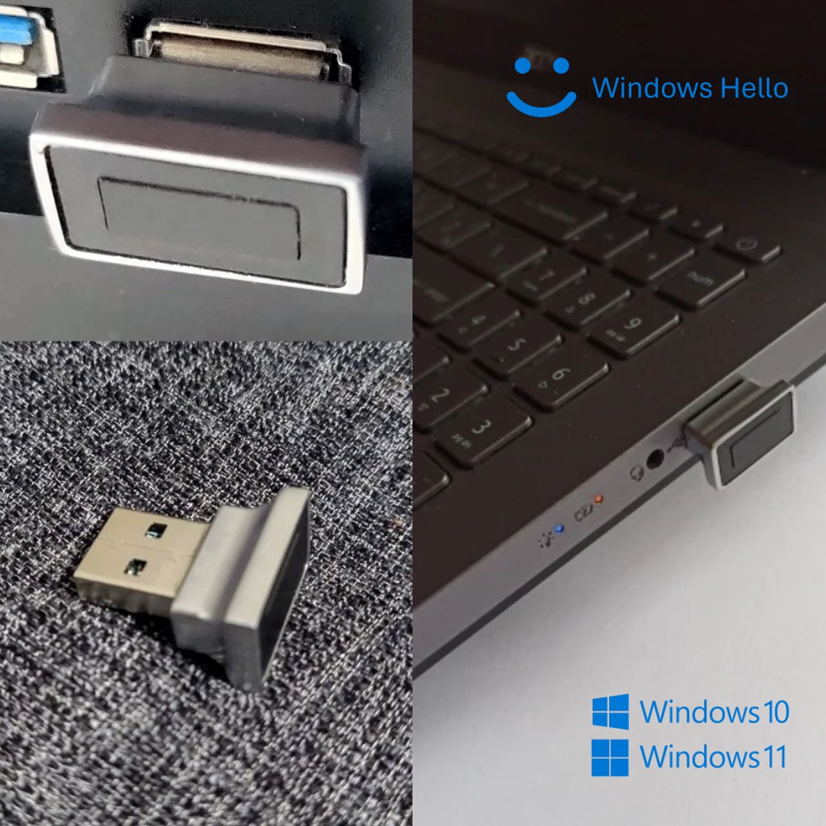 GENERICO - Lector de huellas biométrico Usb Windows Hello Win 10 11