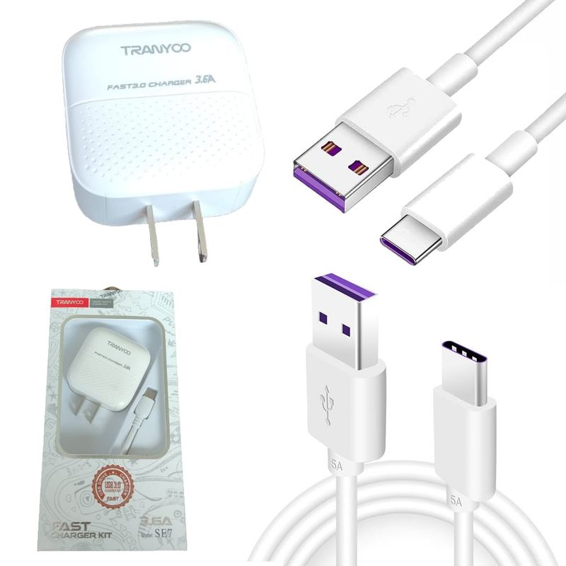 TRANYOO - Cargador USB Tipo C Tranyoo SE7 USB 3.0  3.6A