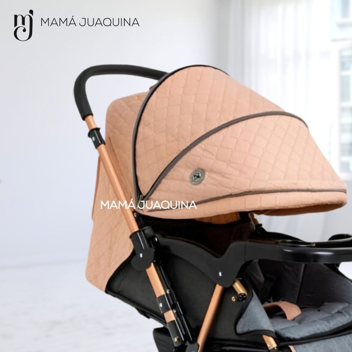 BABY HAPPY - Coche Cuna Mecedora de Lujo «GRAND ROYCE» Beige
