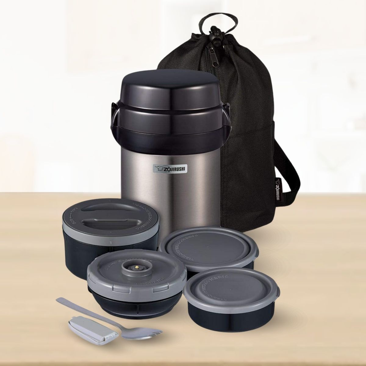 ZOJIRUSHI - Termo de Comida Acero Inoxidable 4 Divisiones Plata