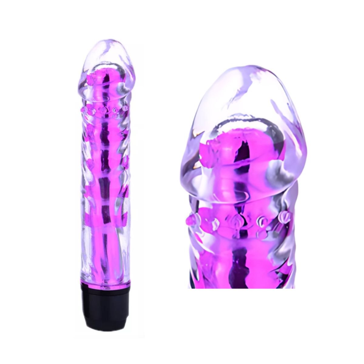 GENERICO - Vibrador jelly potente de 8 velocidades de 18 x 3.3cm
