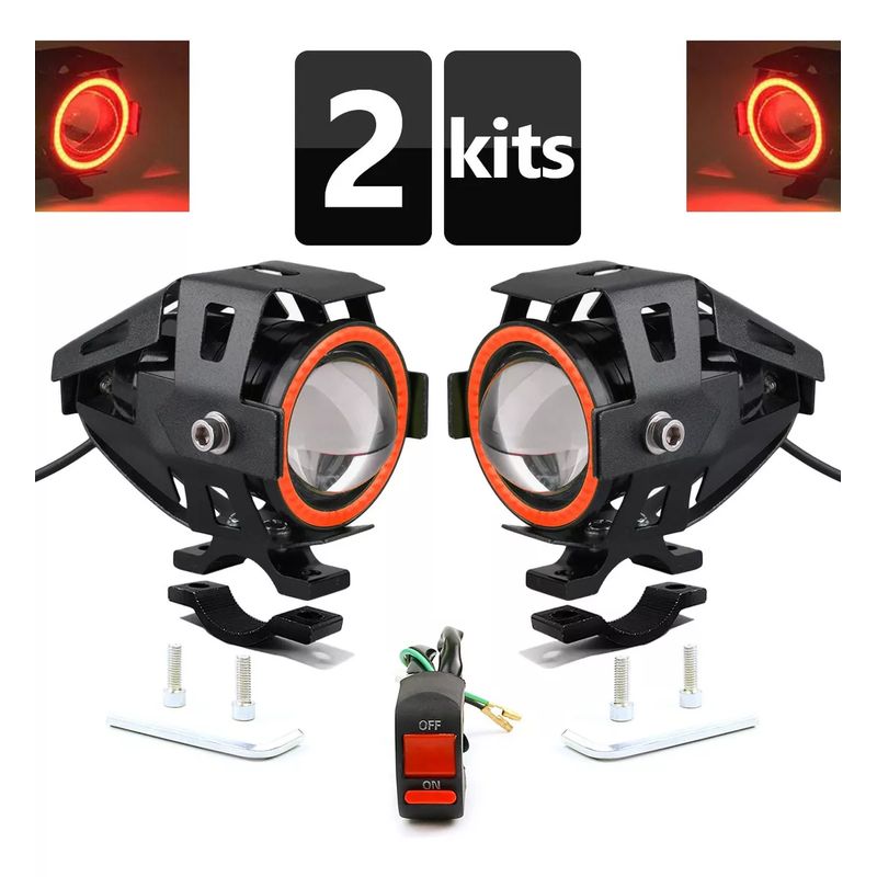 GENERICO - Explorador Ultra Led U7 Ojo Angel + Diablo + Switch Moto