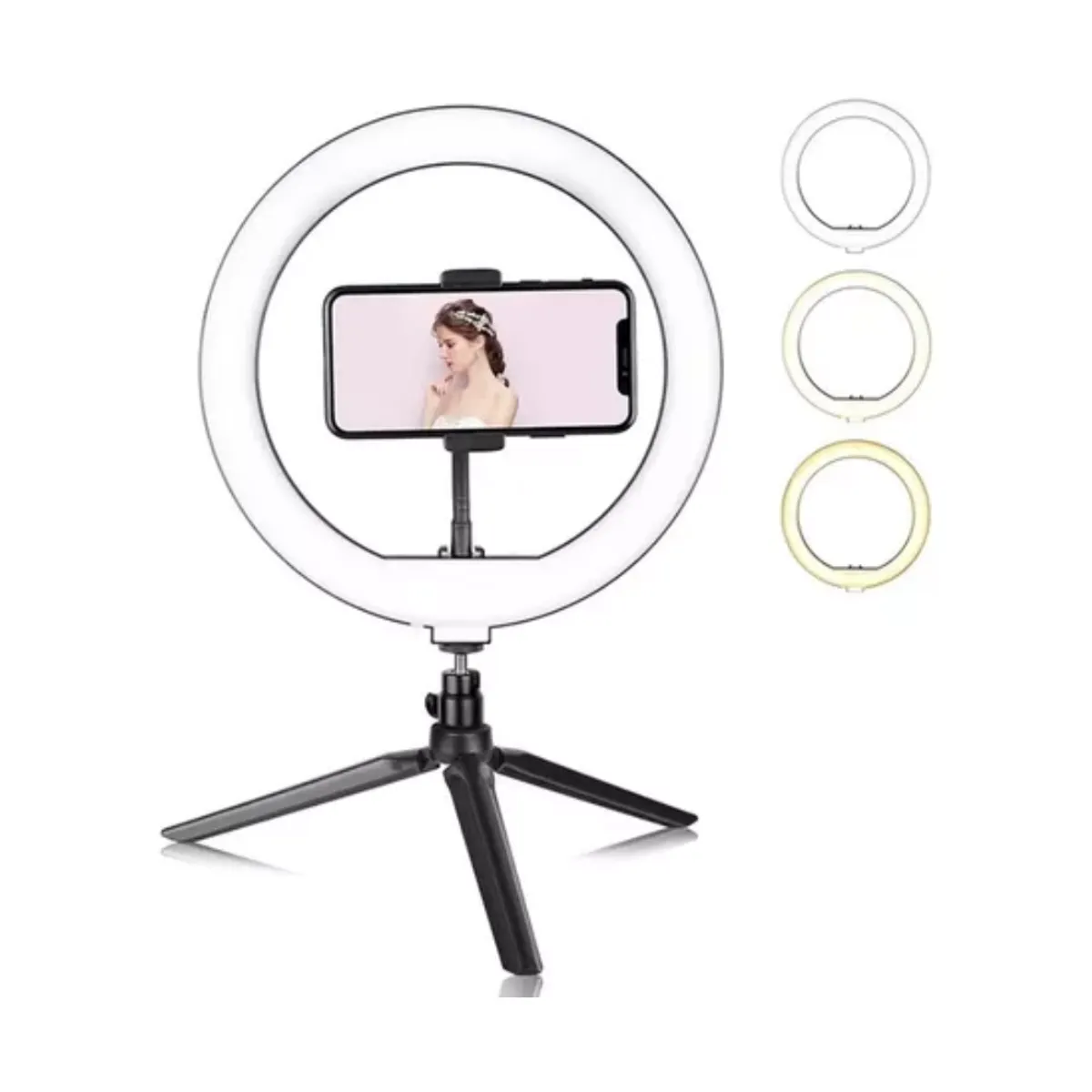 GENERICO - Aro Luz Led 26CM + Mini Tripode para Youtuber TikTok Instagram Zoom