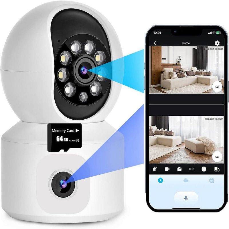SEISA - Camara de Seguridad Doble Lente Giro360° Intercomunicador de Voz  (0) Calificar