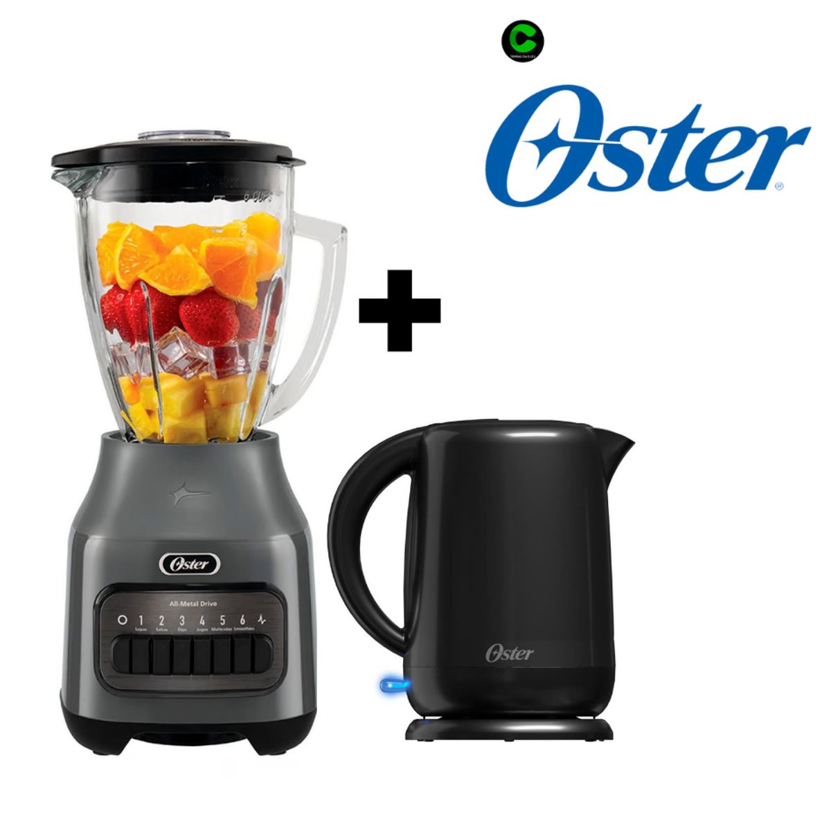 OSTER - COMBO OSTER LICUADORA BLSTPEG-CPB-053 Y HERVIDOR BVSTKT3101