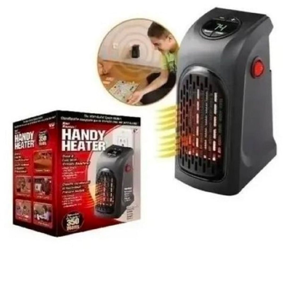 GENERICO - Calefactor Electrica de Ambiente Portatil para el Hogar 400w