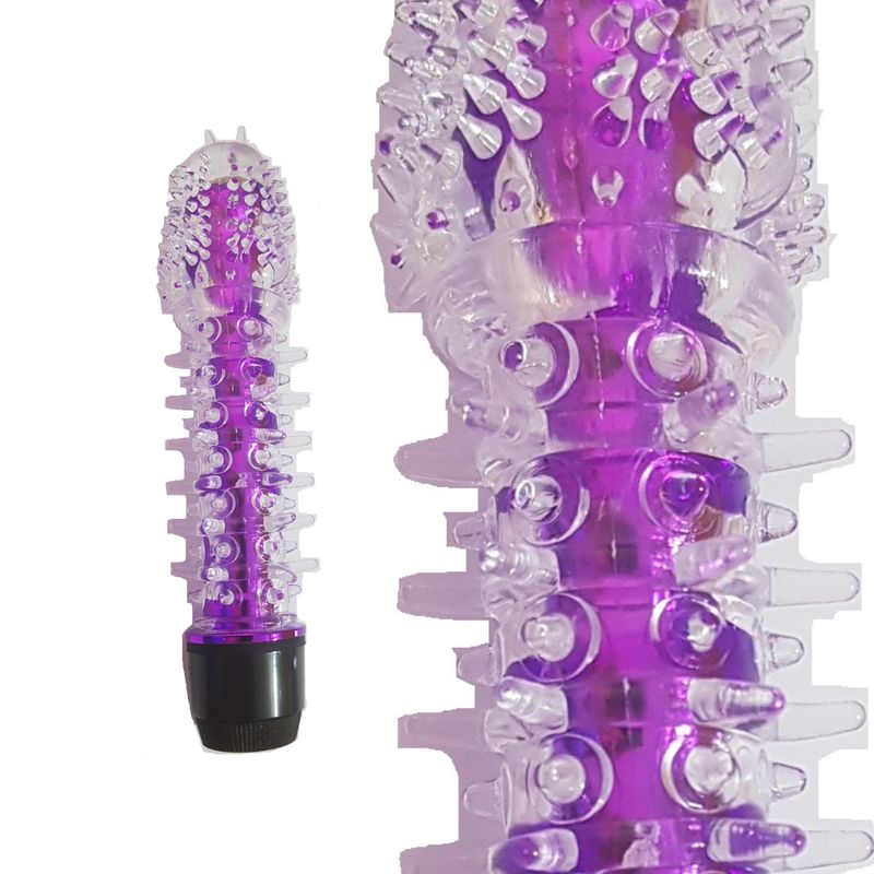 GENERICO - Vibrador jelly morado de 18cm X 33cm