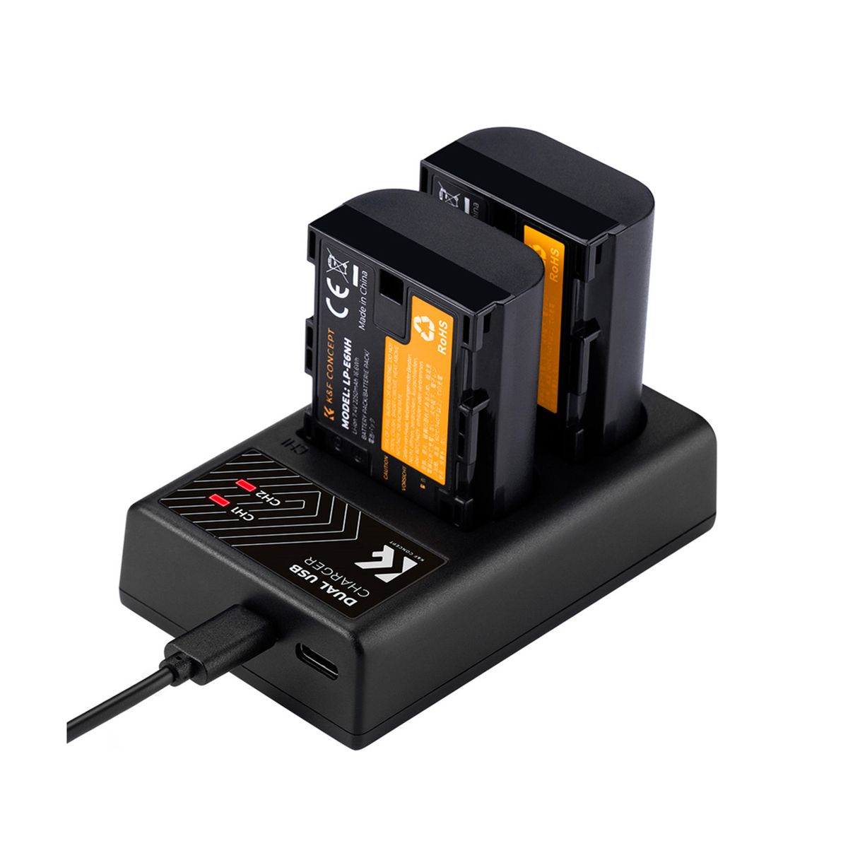 K&F CONCEPT - Kit de cargador + 2 Baterías Canon LP-E6NH K&F Concept KF28.0013