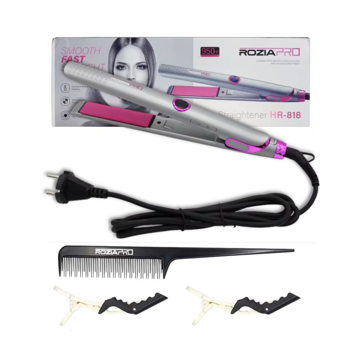 GENERICO - Plancha De Pelo Profesional Rozia Modelo HR-818