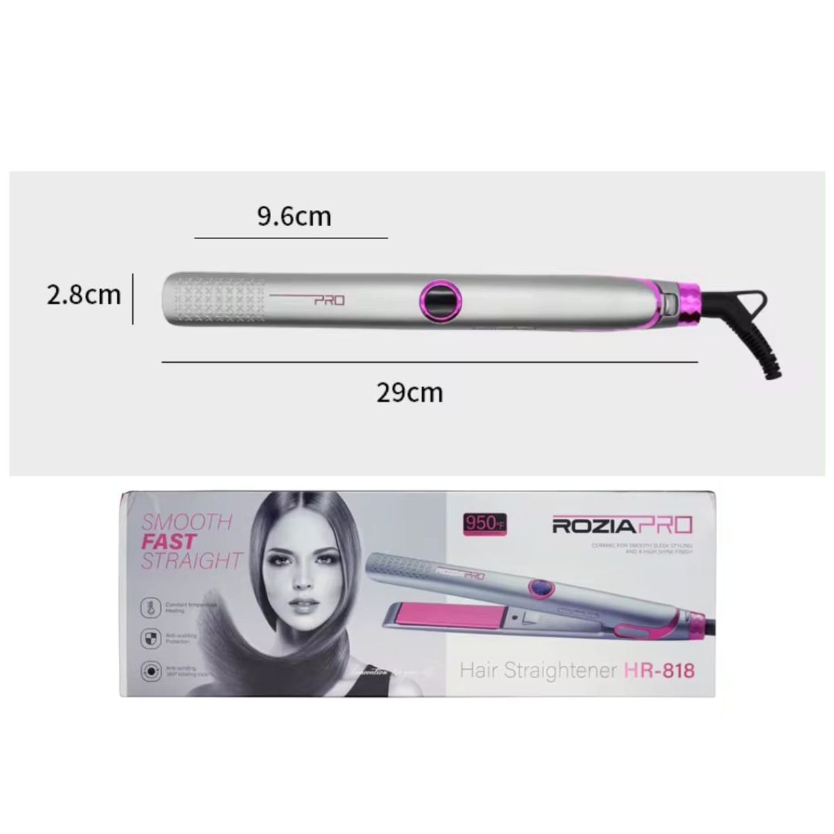 GENERICO - Plancha De Pelo Profesional Rozia Modelo HR-818