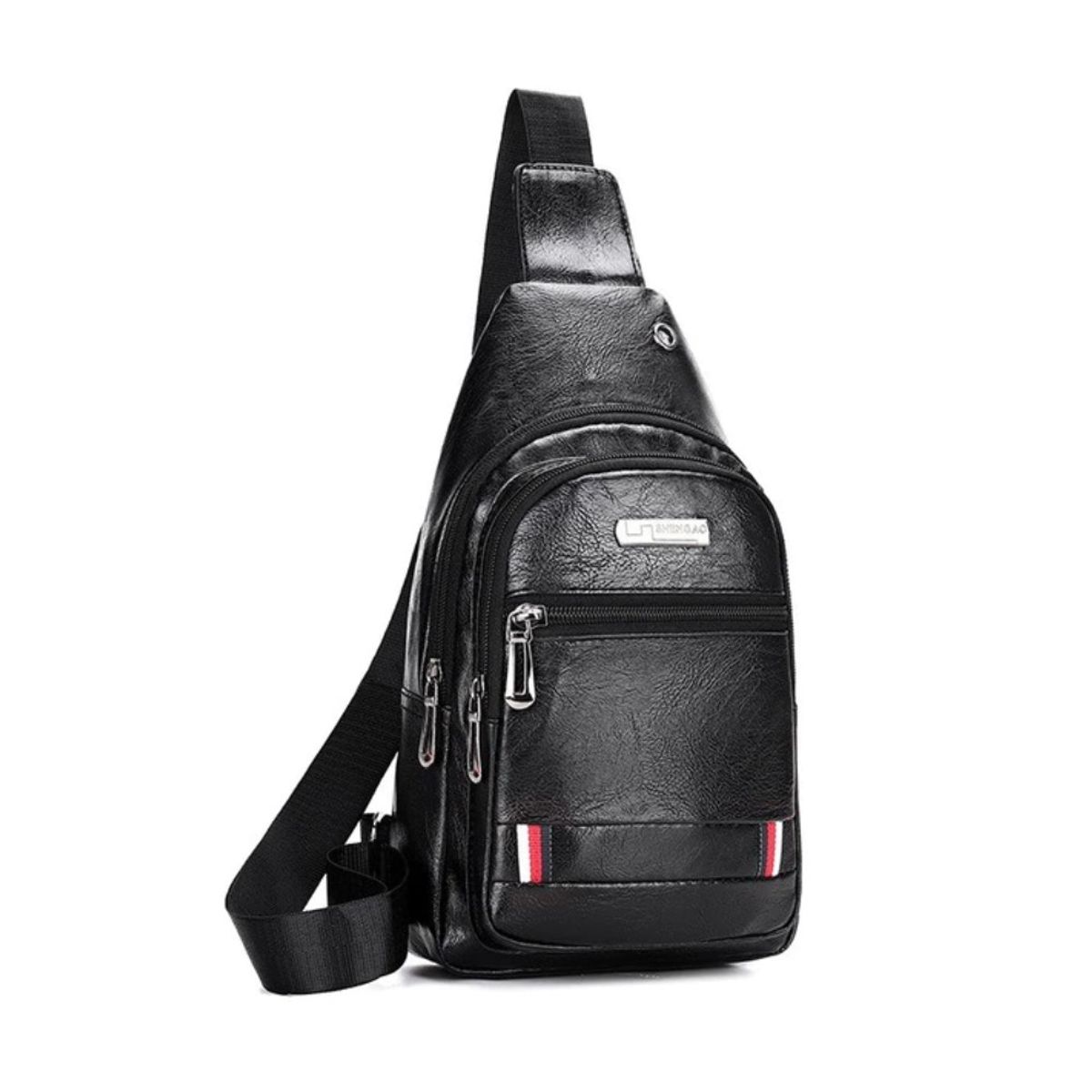 GENERICO - Mochila cruzada pechera morral de cuero sintético hombre