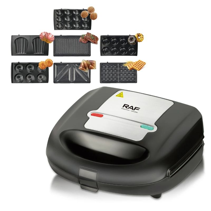 GENERICO - Maquina 7 en 1 RAF R.2691 de 750W Placas Intercambiables