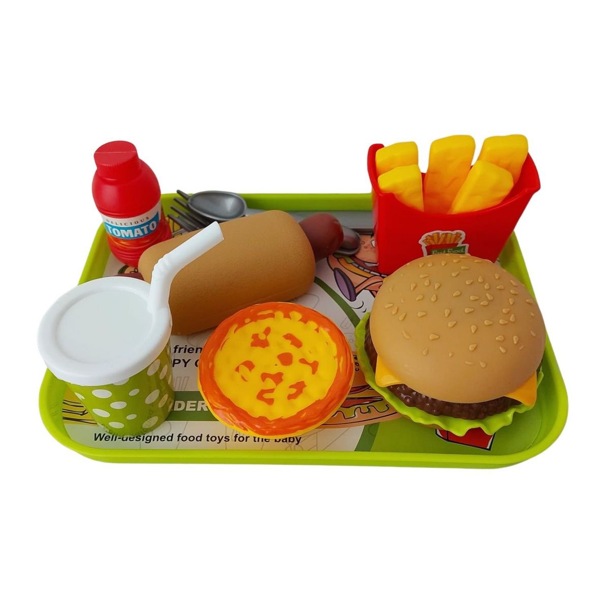 GENERICO - Juguete Bandeja de Fast Food Realista para niños- Desarmable