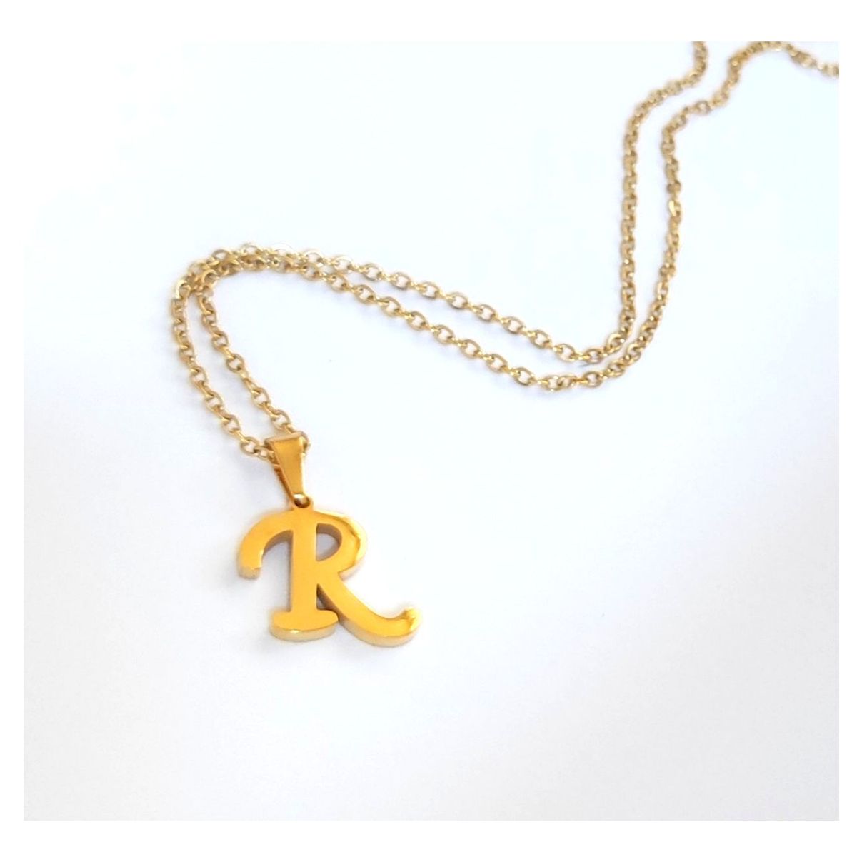 OEM - Collar Mujer Letra R Inicial Fino Acero Inoxidable x SAN VALENTIN