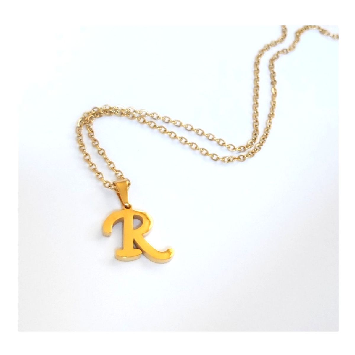 OEM - Collar Mujer Letra R Inicial Fino Acero Inoxidable x SAN VALENTIN