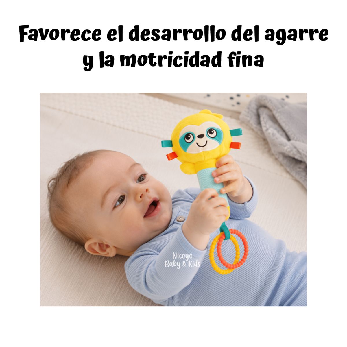 Baby - Pack Juguete Sensorial con Mordedores y Sonajero de Mano Osito