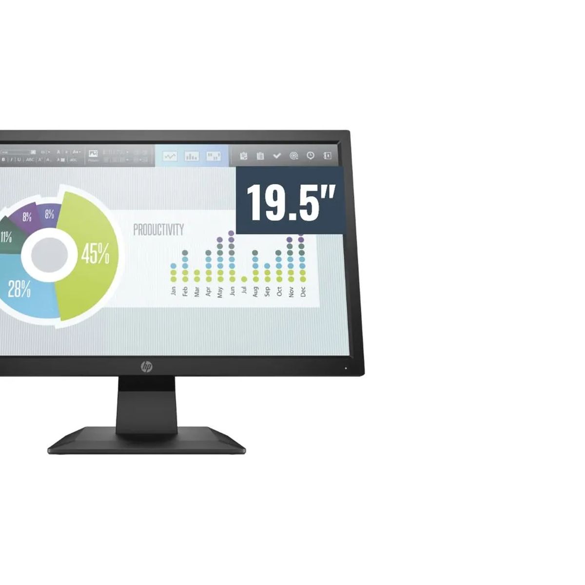 HP - Monitor HP P204V 19.5" HD 1600 x 900, 60Hz, 5ms, VGA-HDMI.