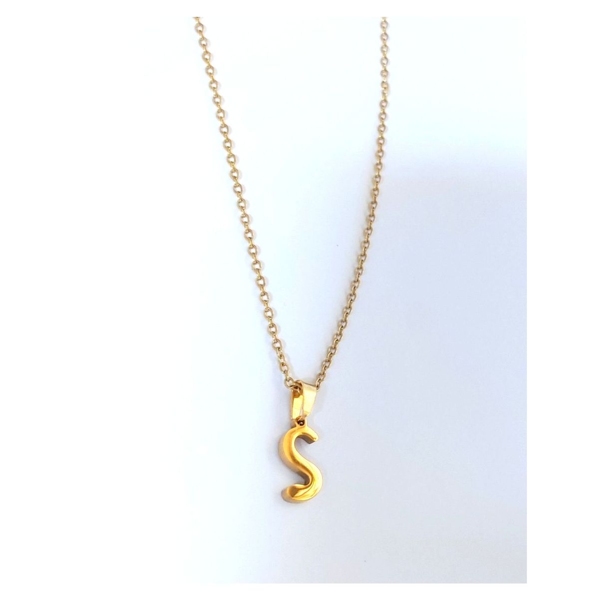 OEM - Collar Mujer Letra S Inicial Fino Acero Inoxidable x SAN VALENTIN