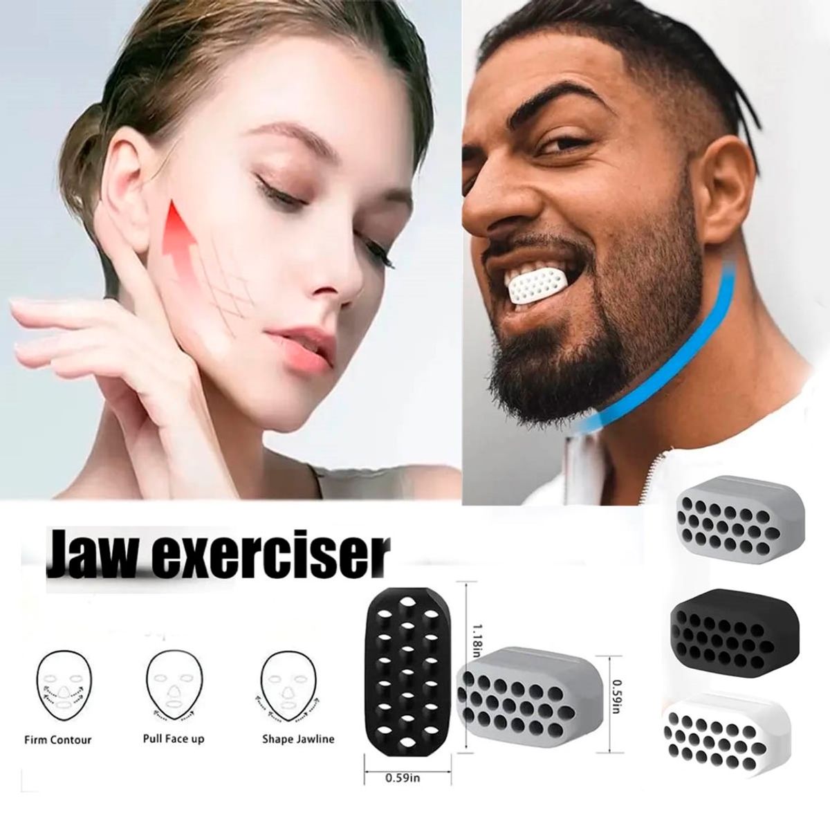 GENERICO - Pack 2 Ejercitador de Mandíbula