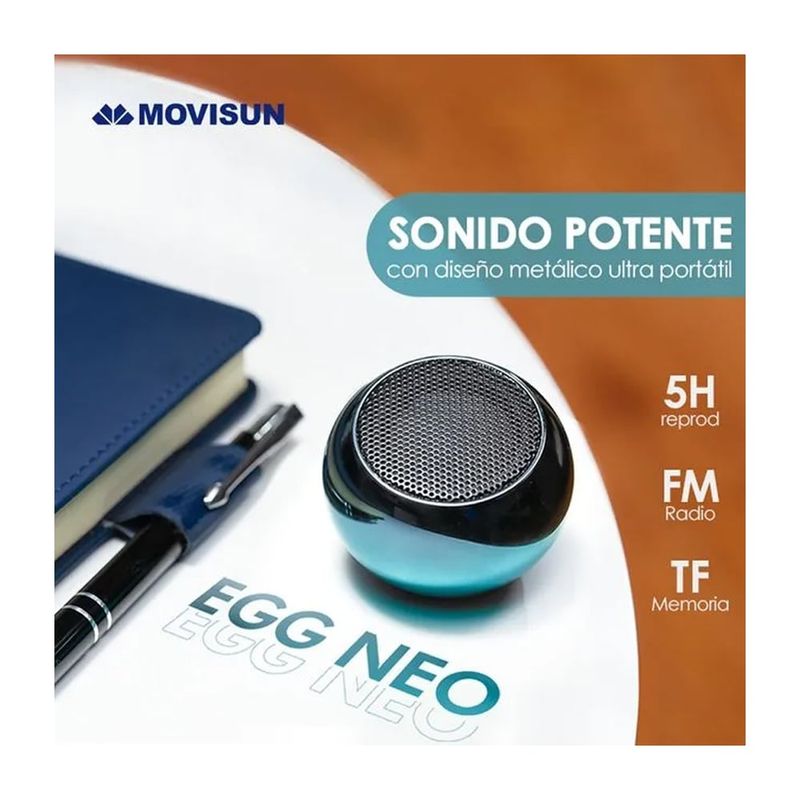 MOVISUN - Altavoz Parlante Egg Neo Movisun 5 W Bluetooth 5.0 con Radio FM