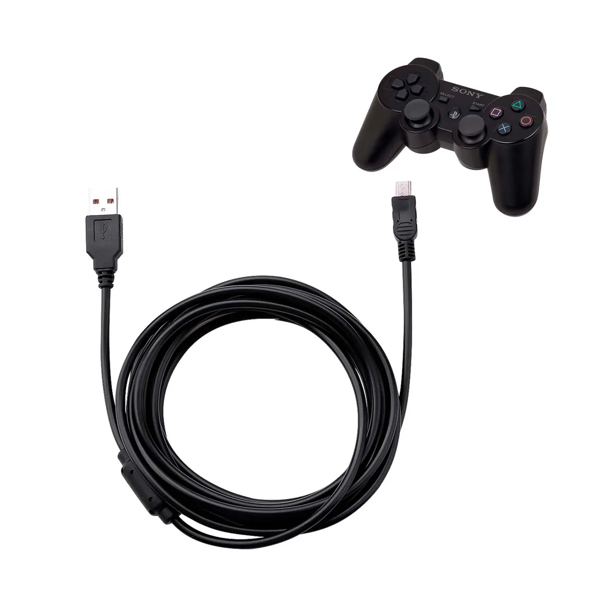 GENERICO - Cable Para Cargar Mando Ps3 De 1.8 Metros Carga Rápida