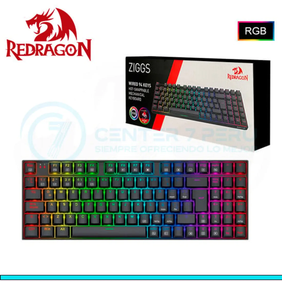 REDRAGON - Teclado Redragon ZIGGS K669-RGB-SP Spanish