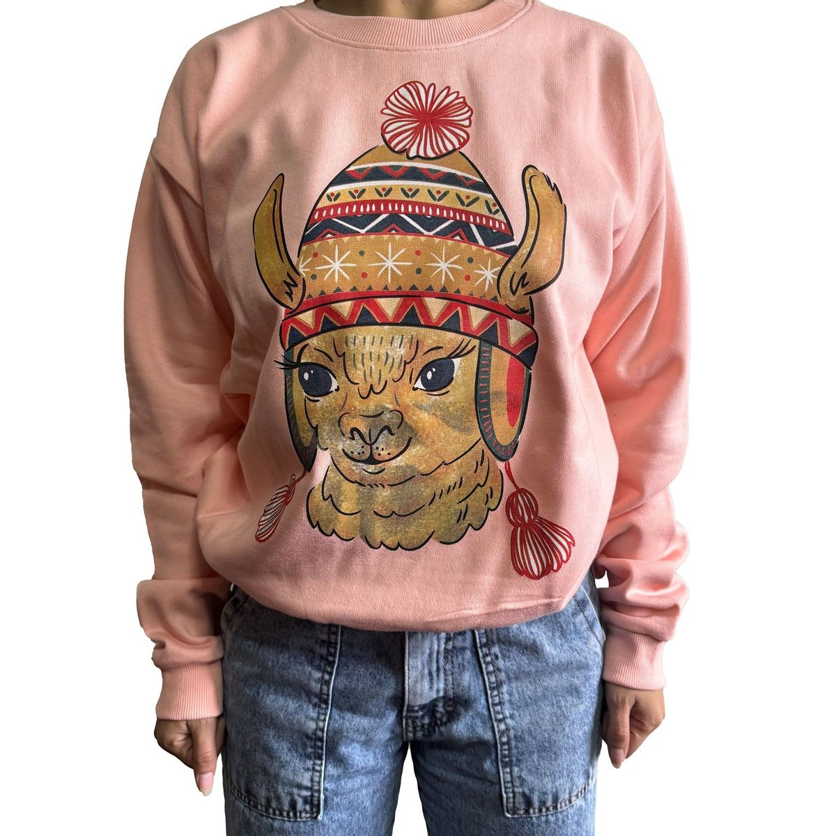 GENERICO - Polera Mujer Diseño Llama - Nathalie Love It  - Melón