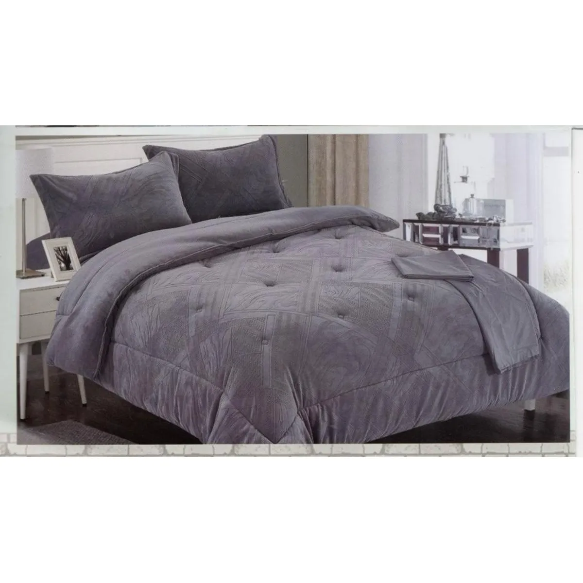 MINGDA - Set de Edredon 2 Pz Skin + Fundas + Sabanas Skin 100% Bambú