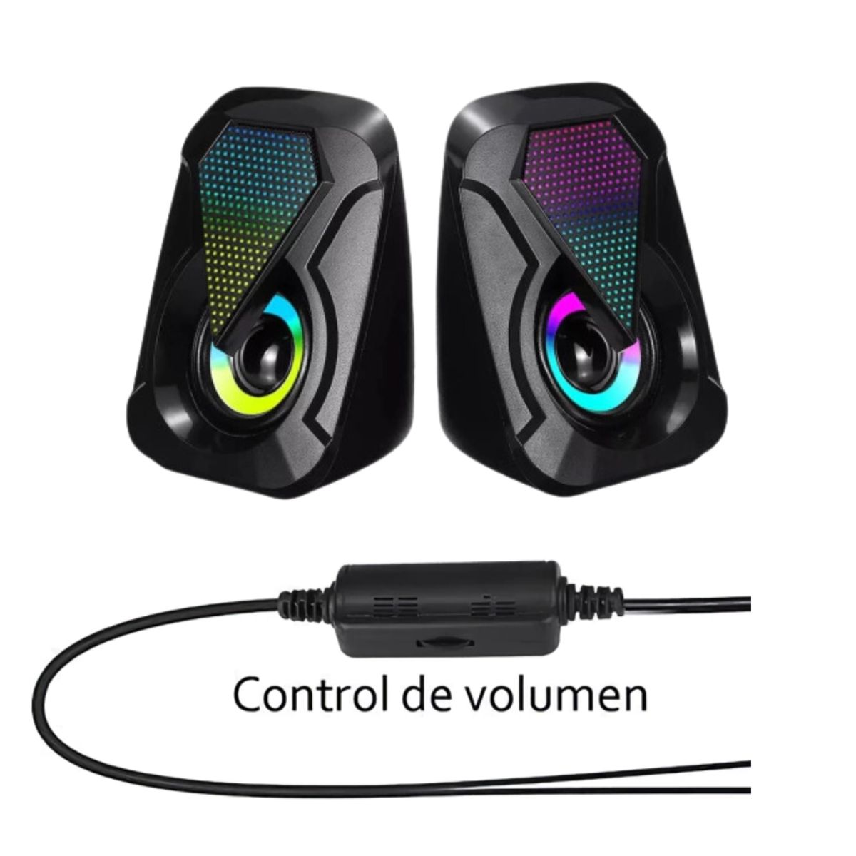 SEISA - Parlantes Para PC Con Luz RGB y Entrada Auxiliar SEISA E-1053