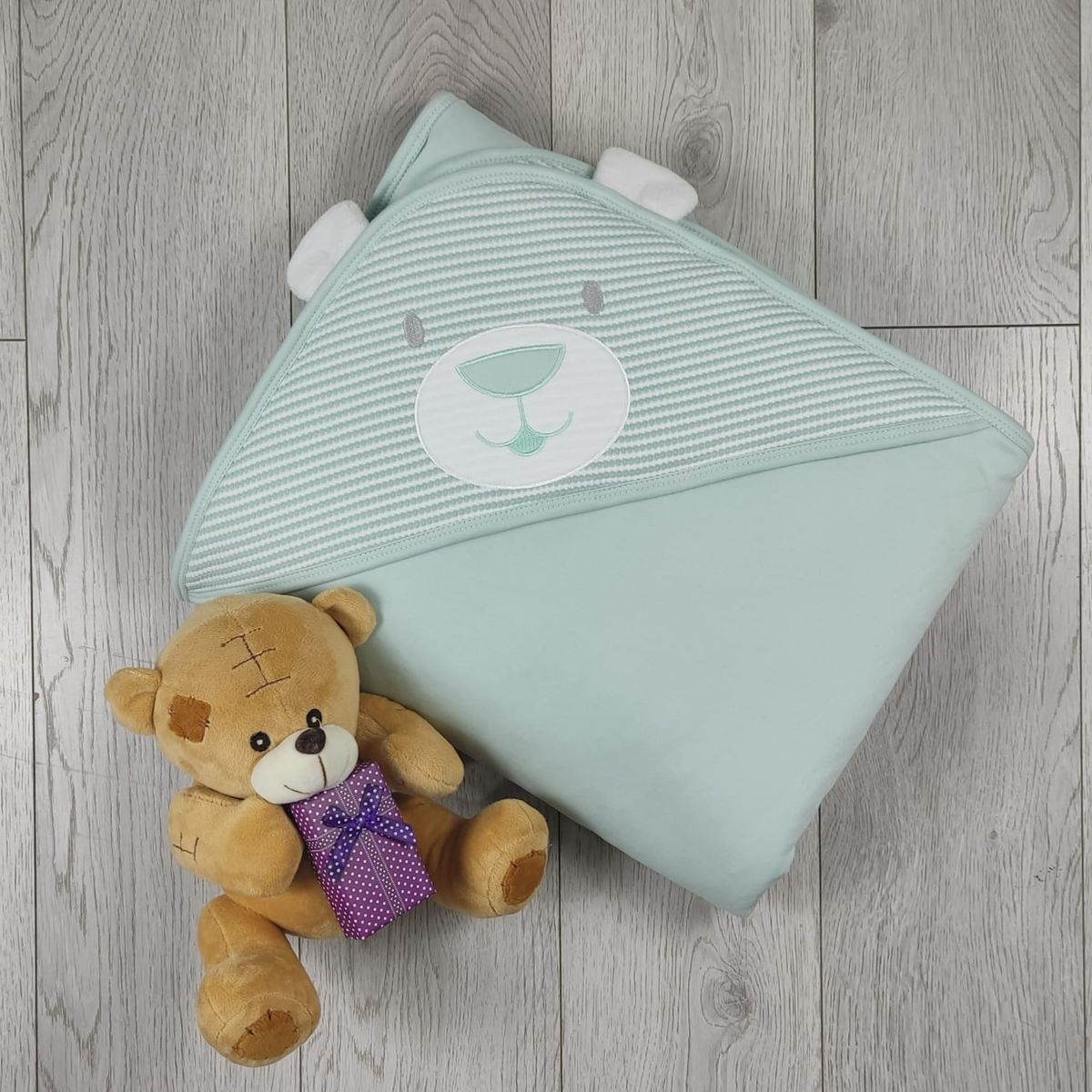 BANNITAS - Colcha de bebe Oso Verde