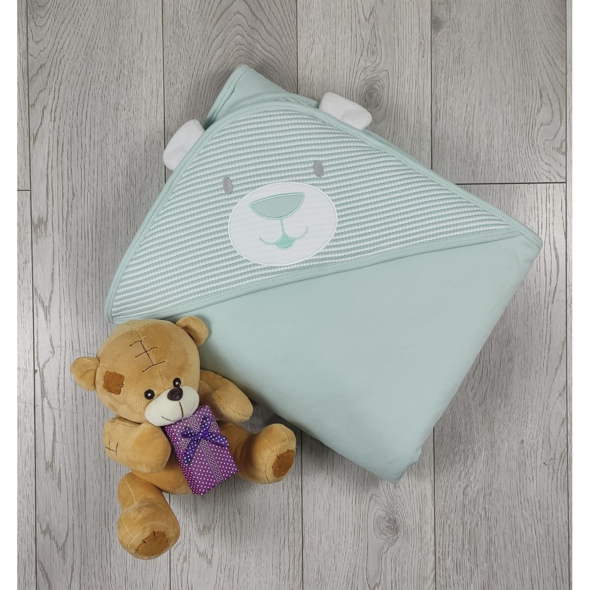 BANNITAS - Colcha de bebe Oso Verde