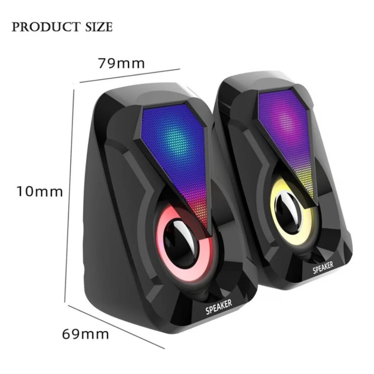 SEISA - Parlantes Para PC Con Luz RGB y Entrada Auxiliar SEISA E-1053