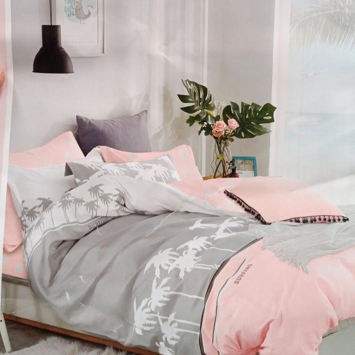 MINGDA - Set de Edredón 2 Pz+ Juego de Sábanas + Funda  100% Bambu