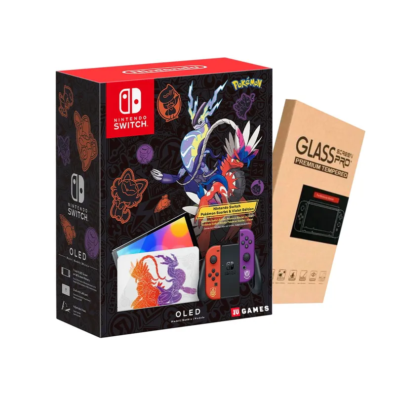 NINTENDO - Consola Nintendo Switch Oled Edicion Pokemon Scarlet Violet + Mica