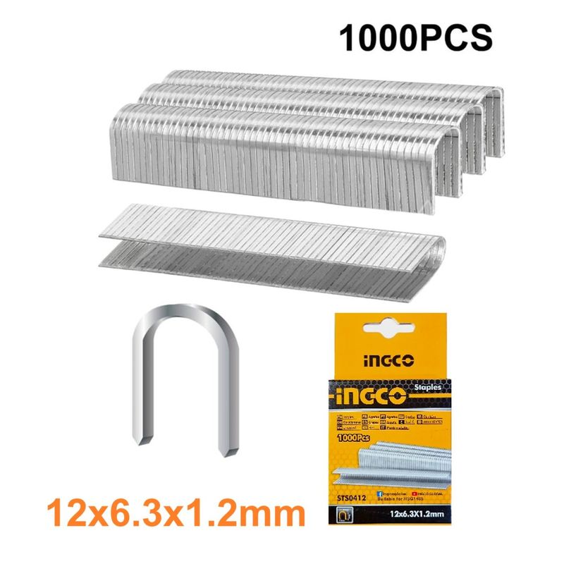 INGCO TOOLS - Grapas en U 12mm para Engrapadora 3 en 1 INGCO STS0412