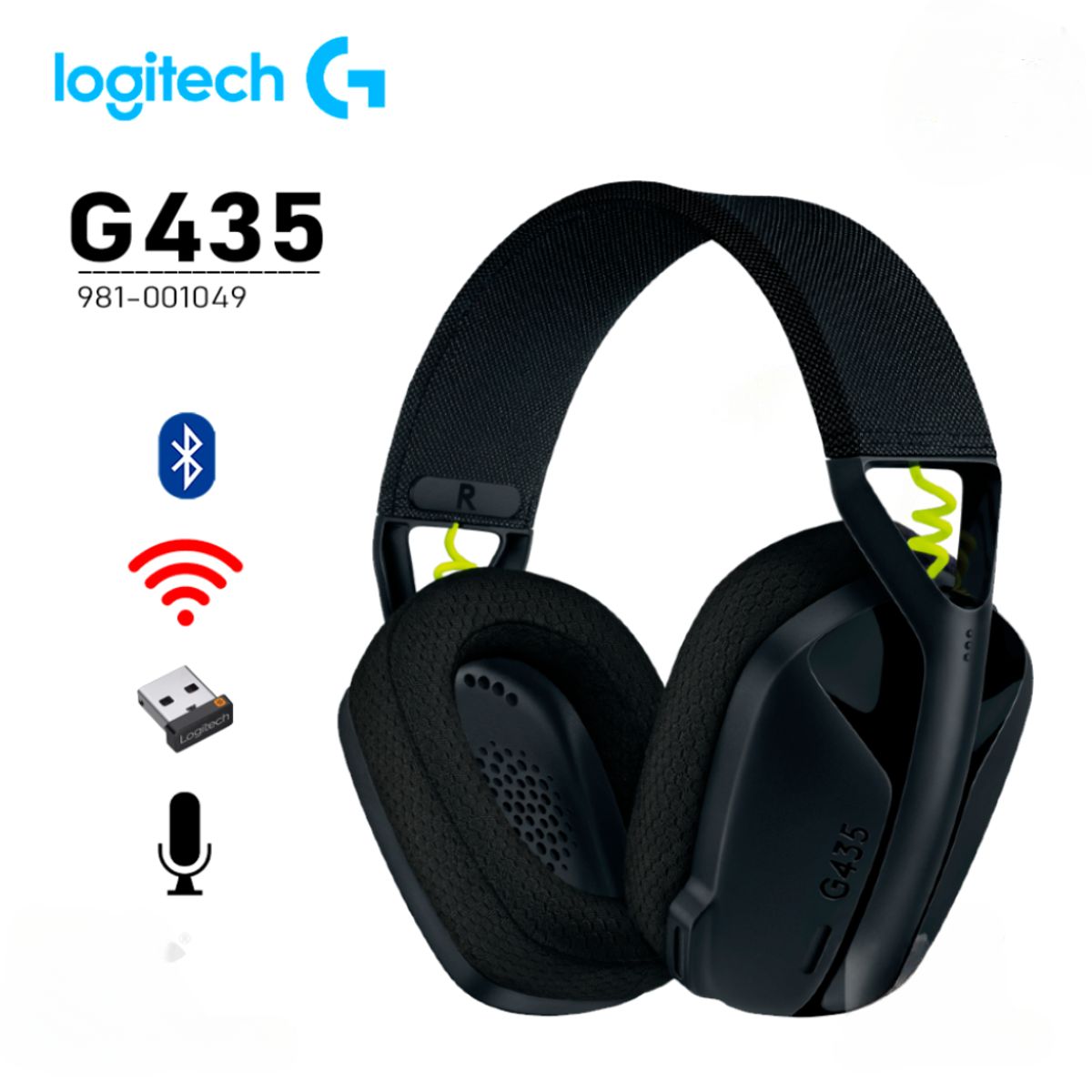 LOGITECH - Audifono Gamer Logitech G435 Bluetooth Negro