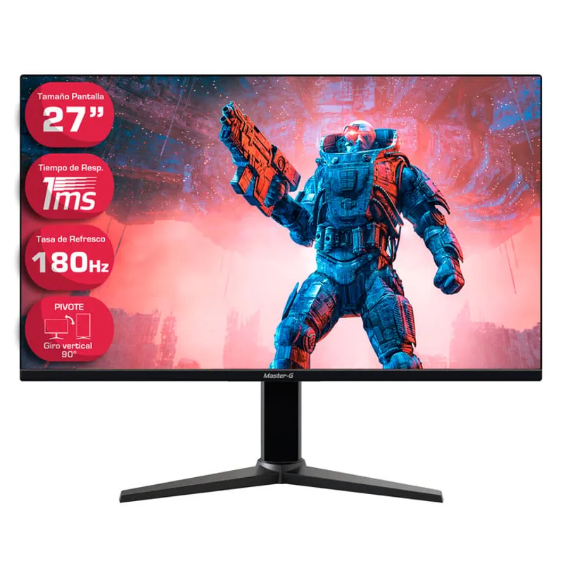 MASTER G - Monitor Gamer Master-G 27 Full HD 180Hz 1Ms Pivot Posición Vertical