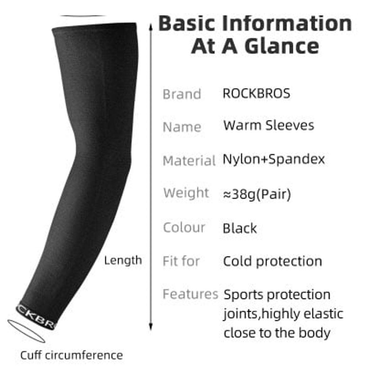 ROCKBROS - Mangas Deportiva Calentador Rockbros TALLA M