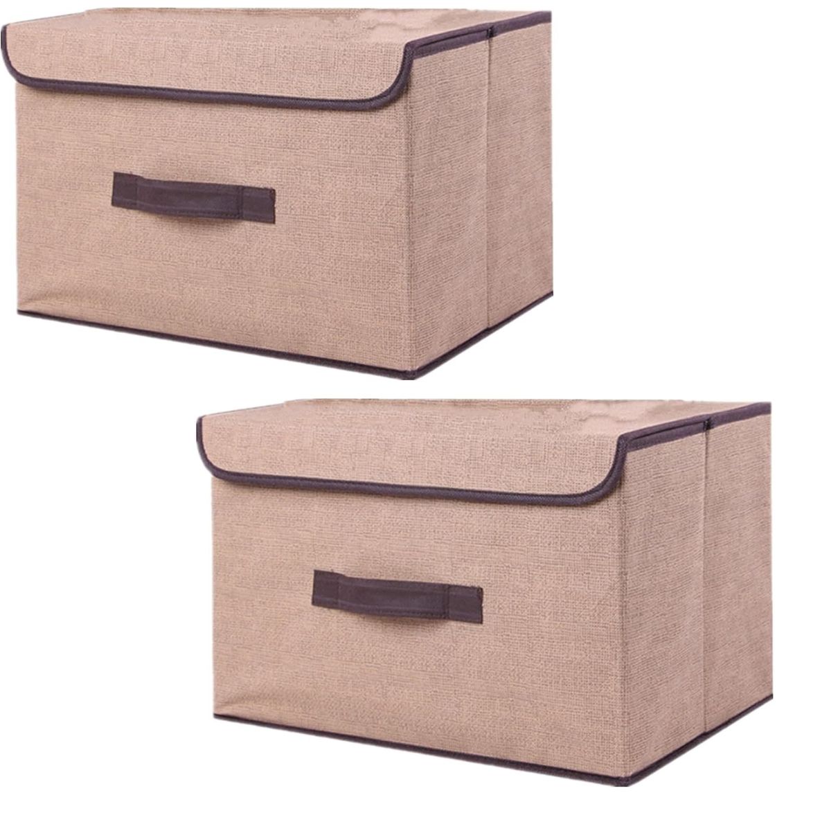 OEM - Pack x 2 Caja de Almacenamiento Multifuncional Plegable Beige