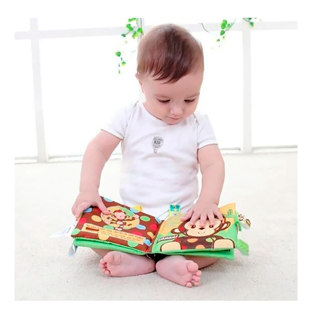 GENERICO - Libro de Tela con Texturas Estimulación Sensorial Monito