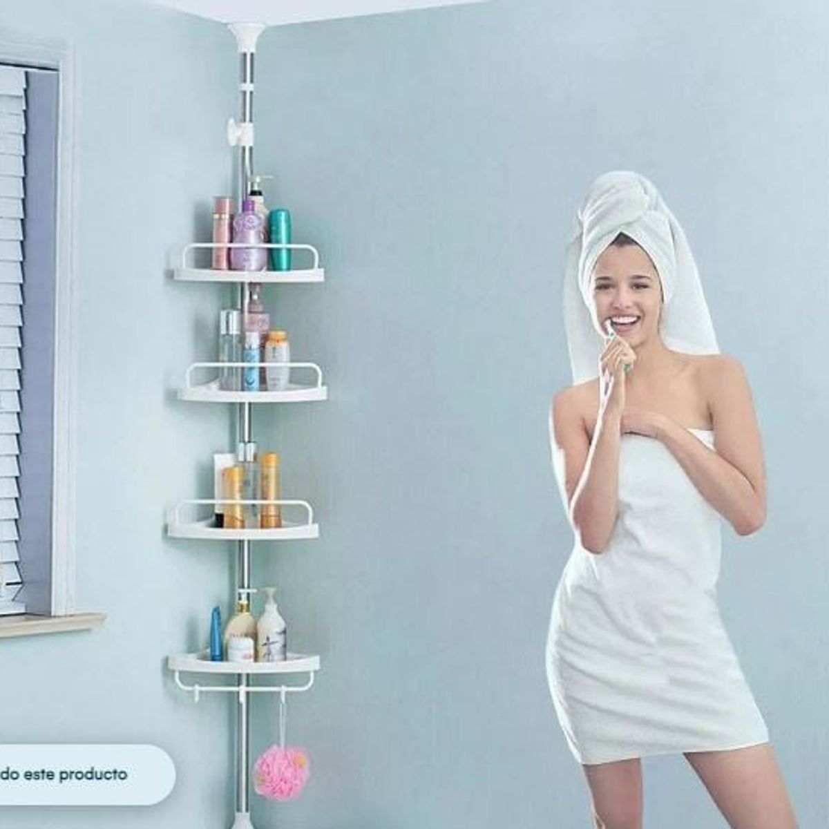 GENERICO - Estante Organizador Esquinero Telescópico Para Baño Ducha