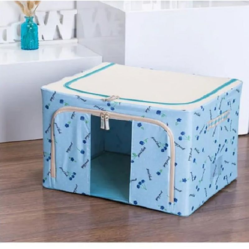 GENERICO - Caja de Almacenamiento Multifuncional Plegable 66 Litros Celeste