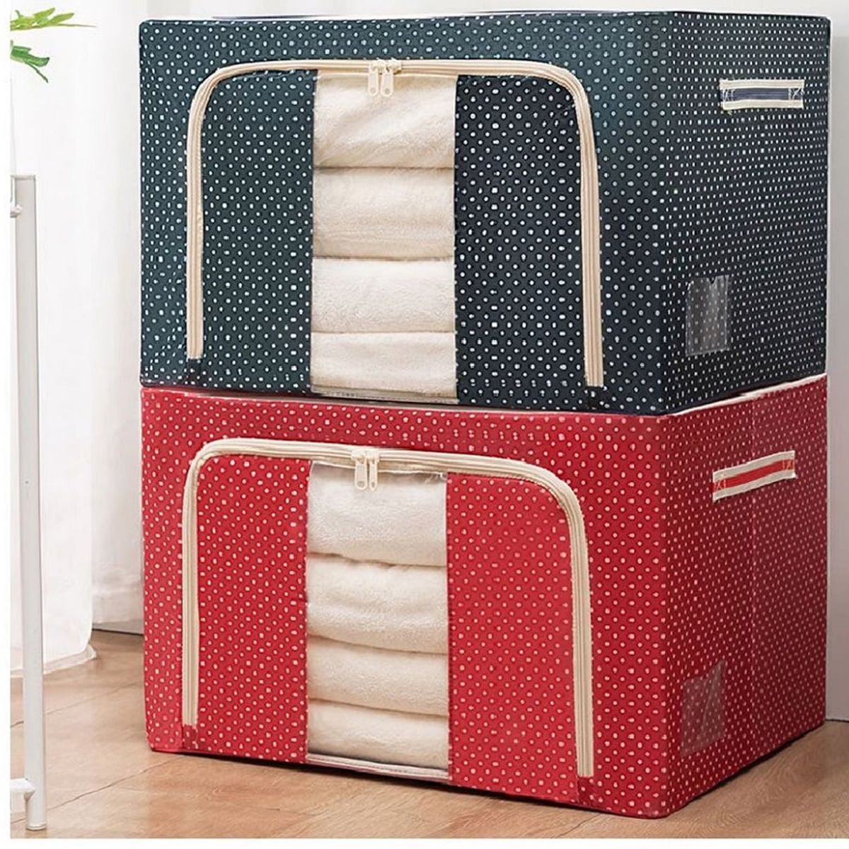 GENERICO - Caja de Almacenamiento Multifuncional Plegable 66 Litros Rojo