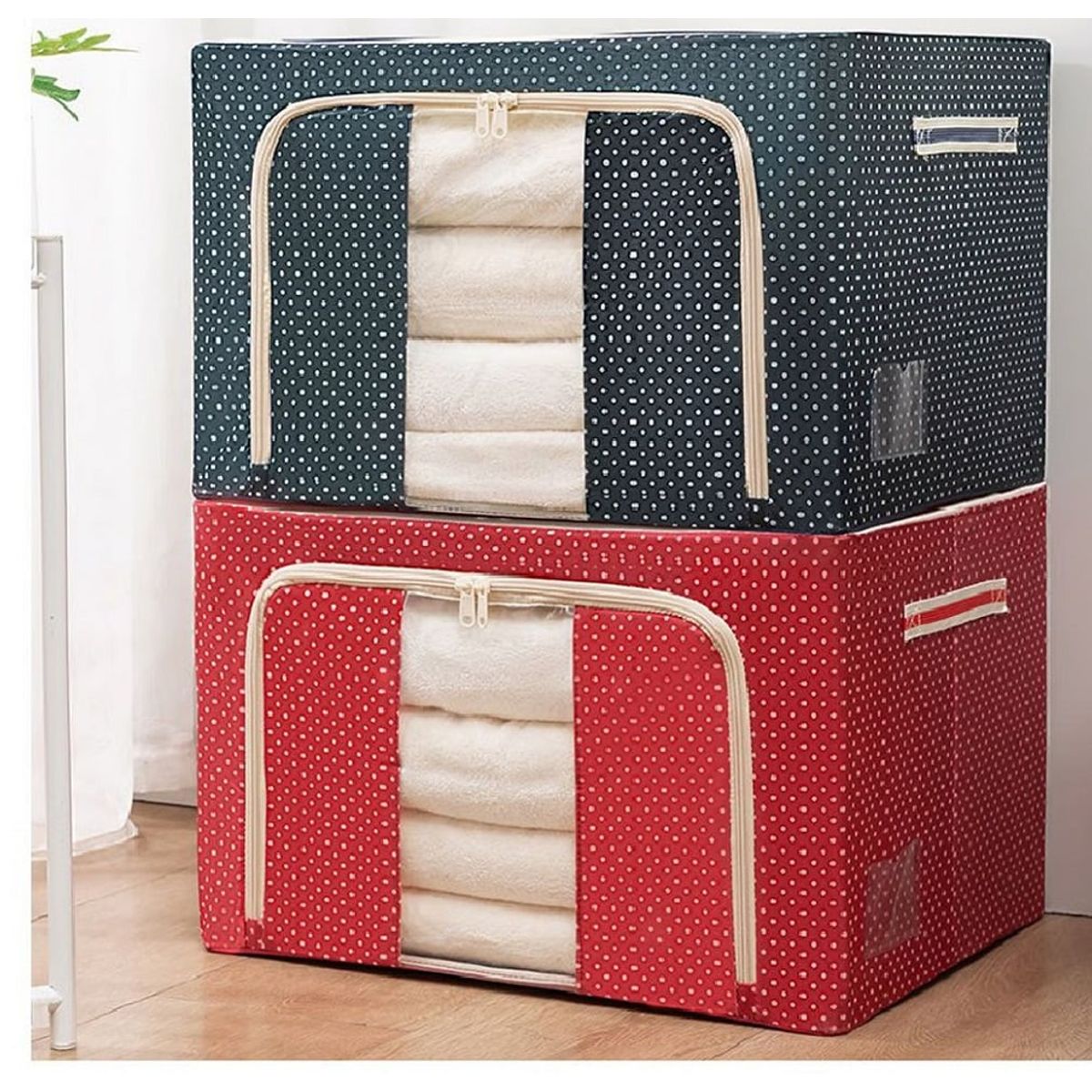 GENERICO - Caja de Almacenamiento Multifuncional Plegable 66 Litros Rojo