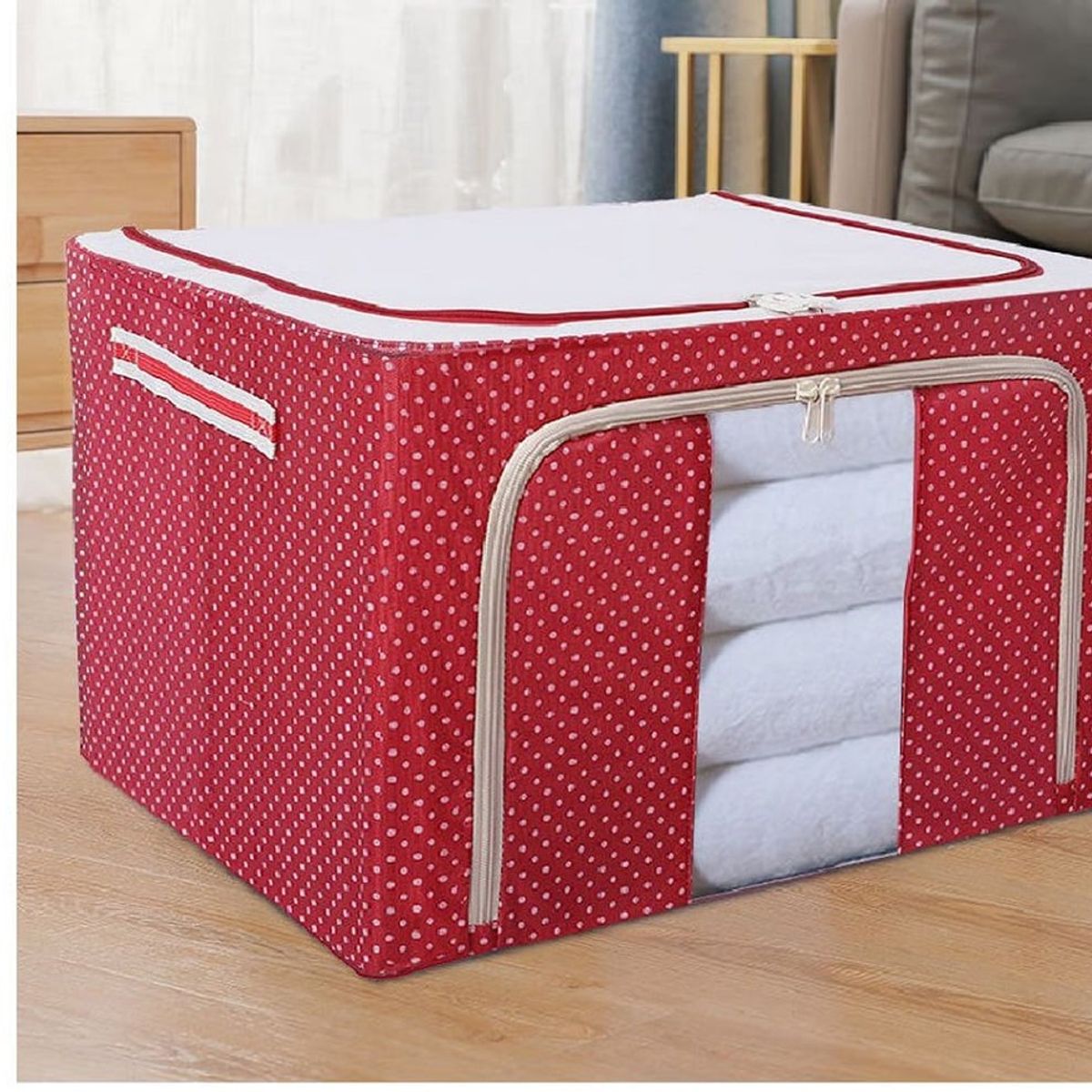 GENERICO - Caja de Almacenamiento Multifuncional Plegable 66 Litros Rojo
