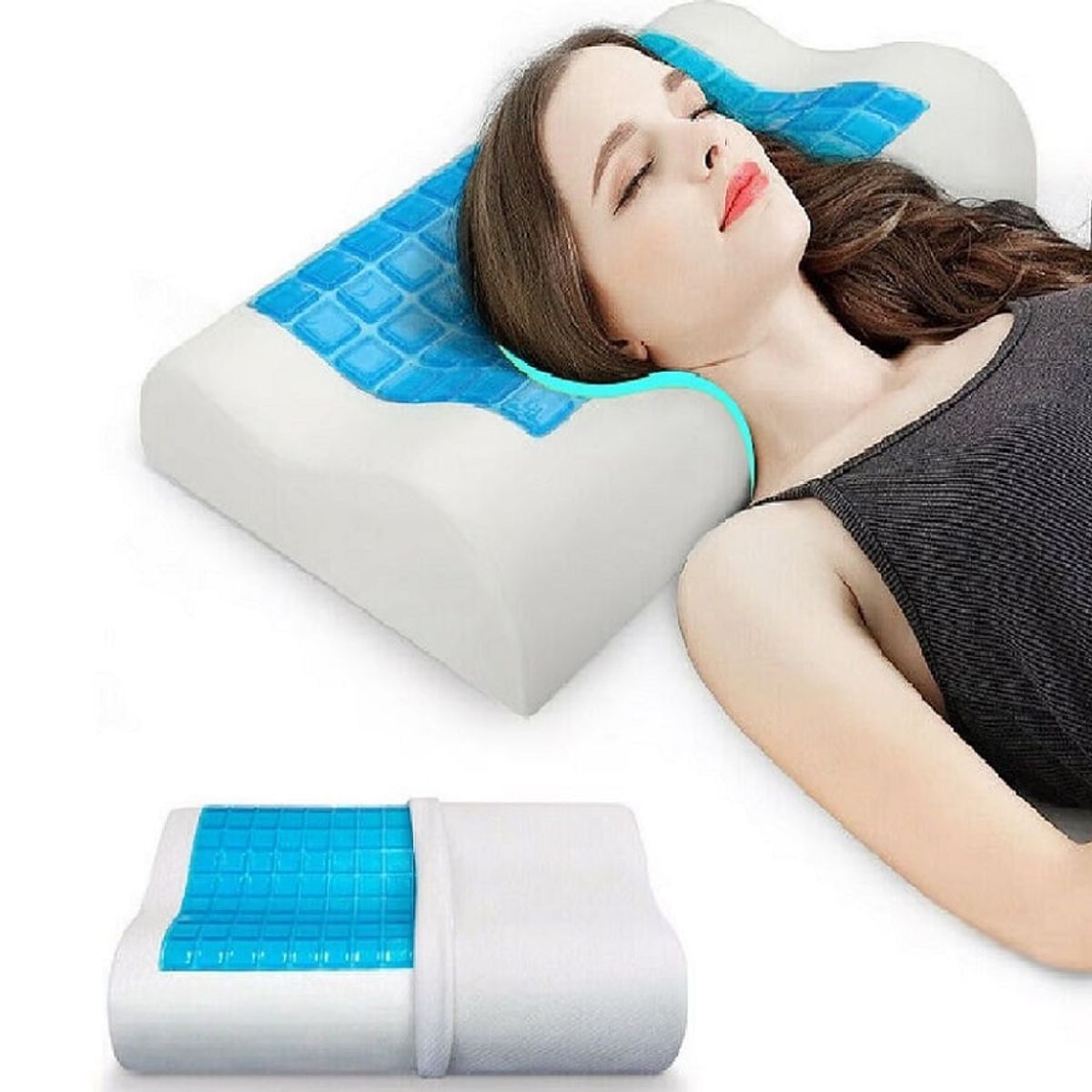 GENERICO - Almohada Ortopédica con Funda de Gel y Viscoelástica